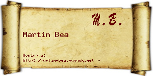 Martin Bea névjegykártya